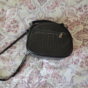 Woven Texture Black Crossbody Bag for Women